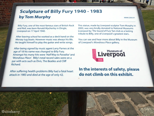Sculpture of Billy Fury bronze statue Tom Murphy LIVERPOOL 